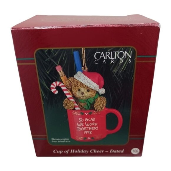 Hallmark & carlton vtg lot of 9 hand crafted ornaments bears - Picture 8 of 10